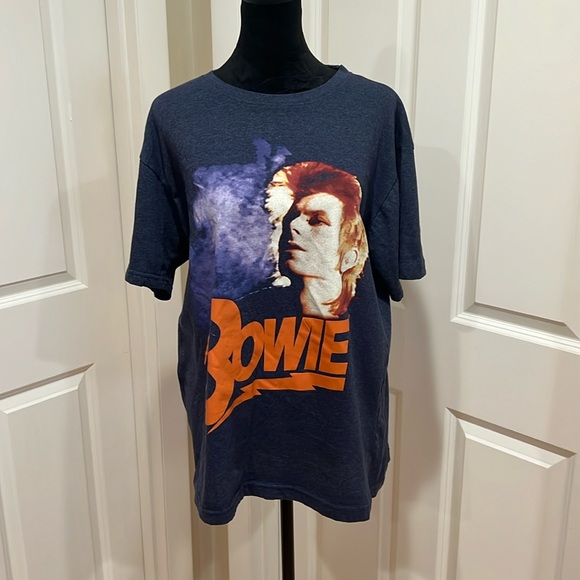 Bowie Other - David Bowie, adult, L, short sleeve tee. 60% recycled cotton & 40% polyester.